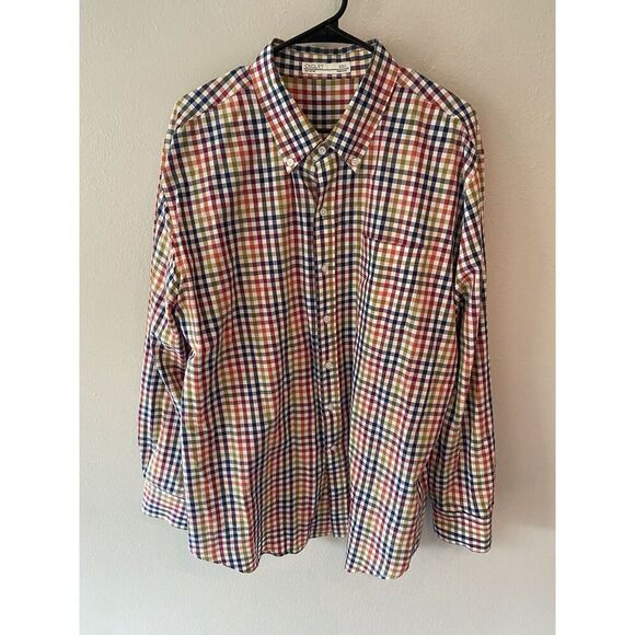 Criquet Mens XXL Long Sleeve Button Down Shirt Multicolor Plaid - Picture 1 of 5